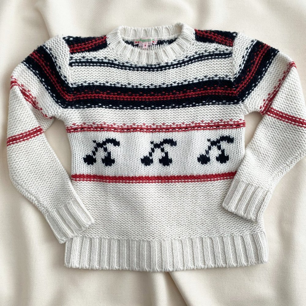 ** KIDS ** Bonpoint Cherry Fair Isle Sweater, size 8 years